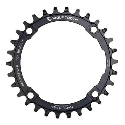 Wolf Tooth 104 BCD Chainring - 34t, 104 BCD, 4-Bolt, Drop-Stop B, Black 1