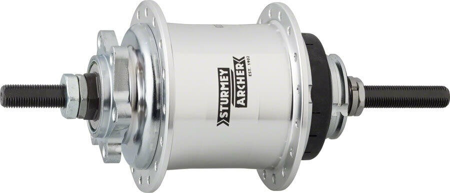 Sturmey Archer RS-RK3 32H, 135OLD, 6-Bolt Disc, Silver 3 Speed Hub 1