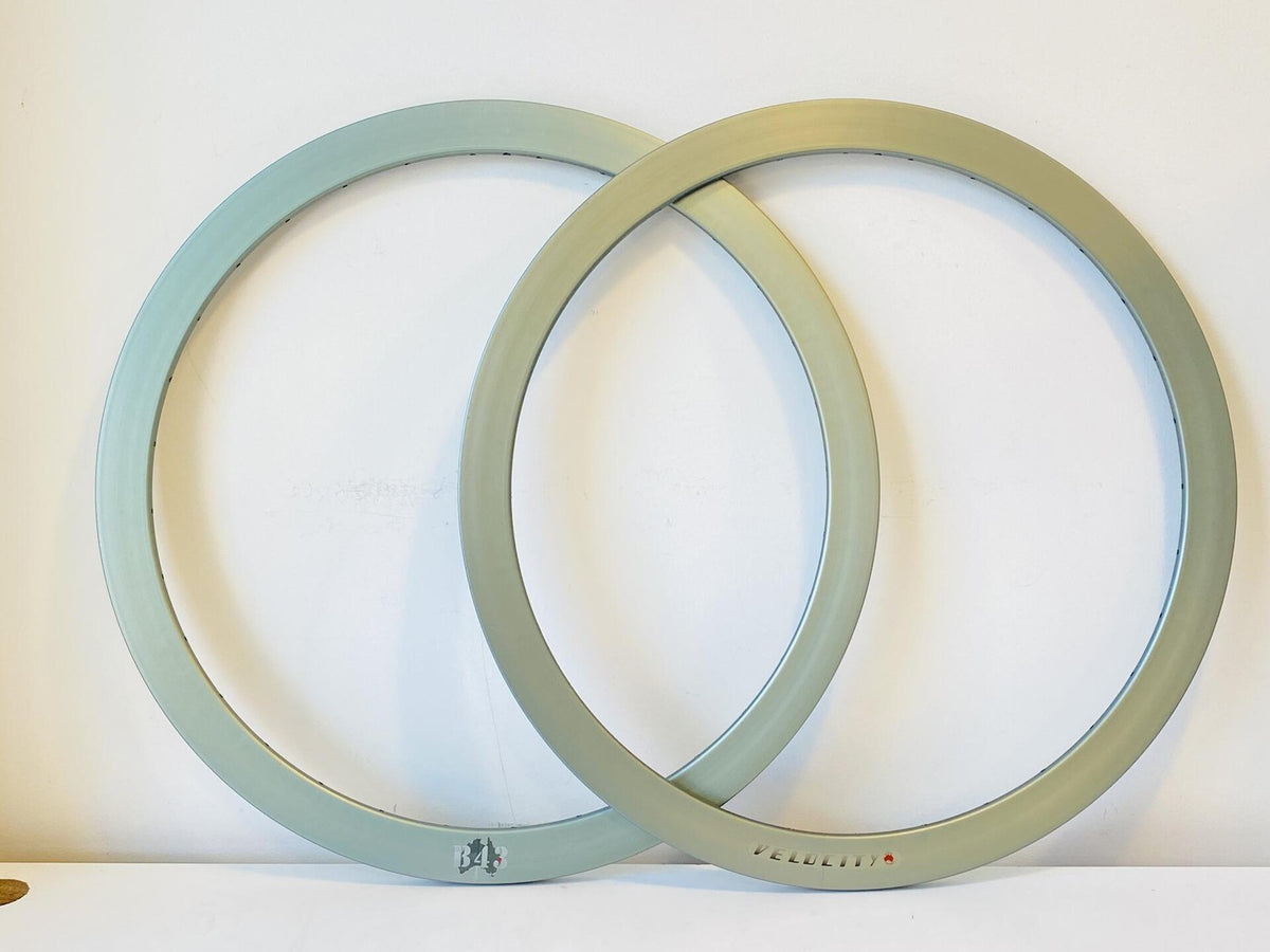 Velocity B43 700c Rim Set 32h Olive Mist Gray NMSW - Made in Australia 1