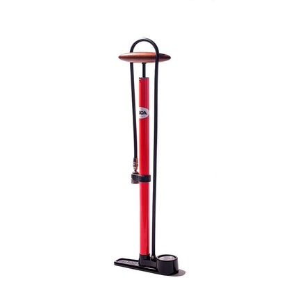SILCA Pista Floor Pump Red with Black Single Sided Base and SILCA Presta Chuck 1