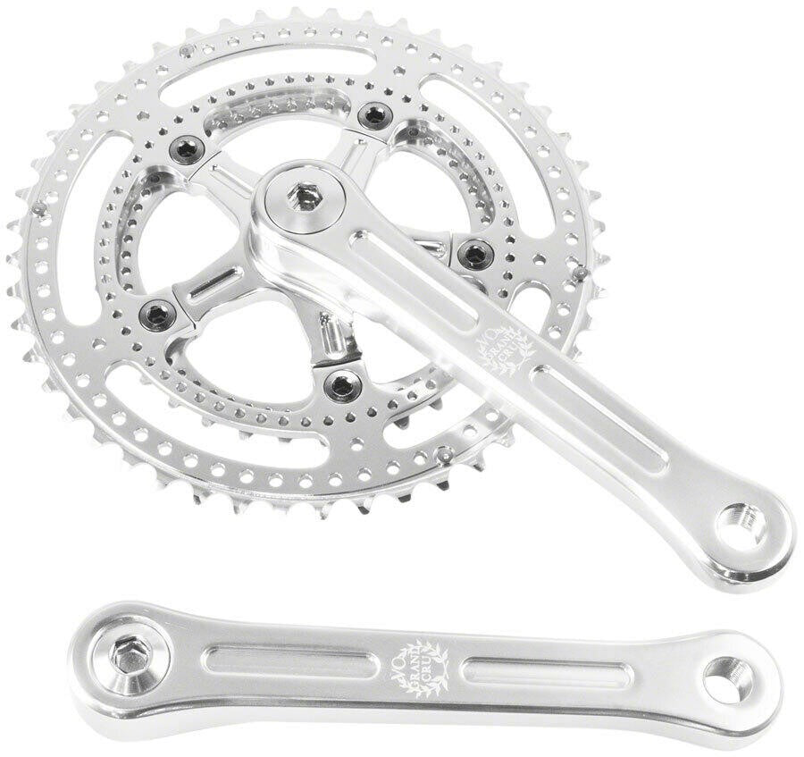 Velo Orange Grand Cru Drillium Cranks - 170mm 8/9/10sp 48/34t Square Taper JIS 1