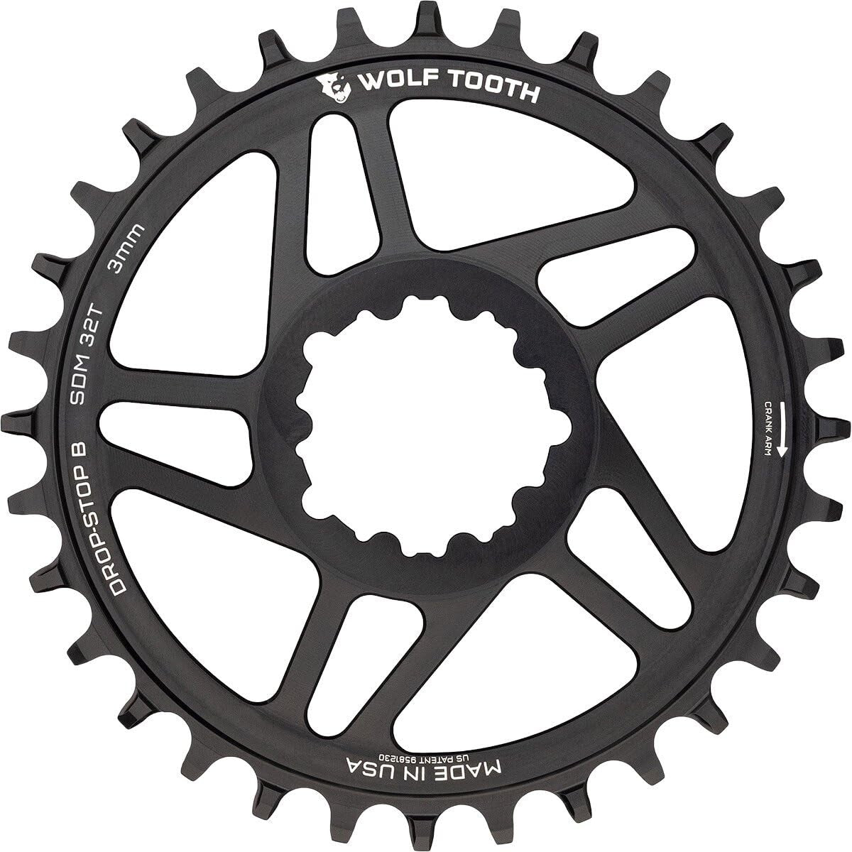 Wolf Tooth Direct Mount Chainring 32T Drop-Stop B, SRAM 3-Bolt Boost Cranks, 3mm 1