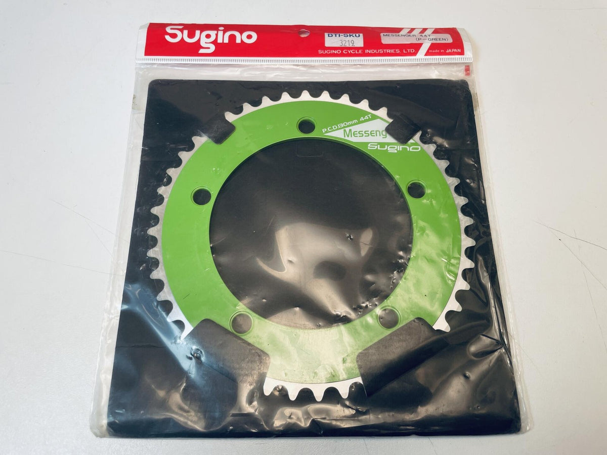 NOS Sugino Messenger 130BCD 44t Track Chainring 1/8" - Green Powder Coat 1