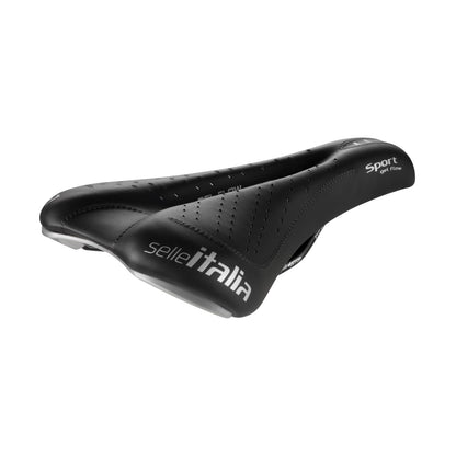 Selle Italia Sport Gel Flow Saddle, FeC Alloy Rail, Duro-Tek, Black 1