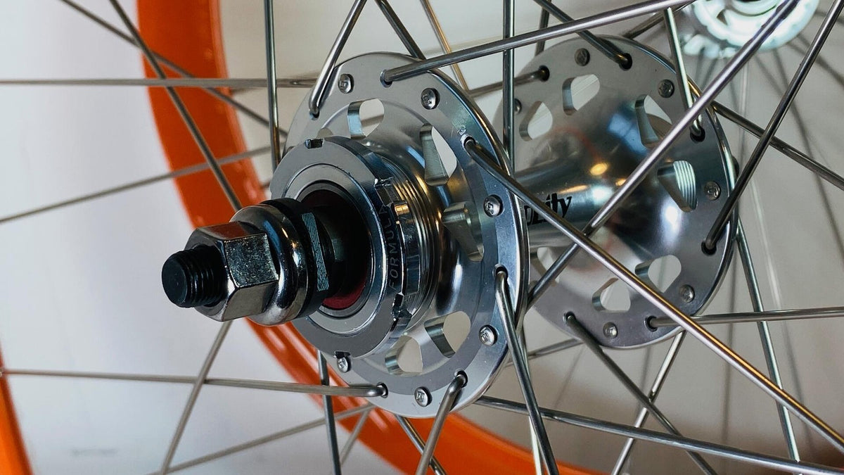 Velocity B-43 700c Track/Fixie Wheelset 32h Fix / Free 100/120 Radial F - Orange 8