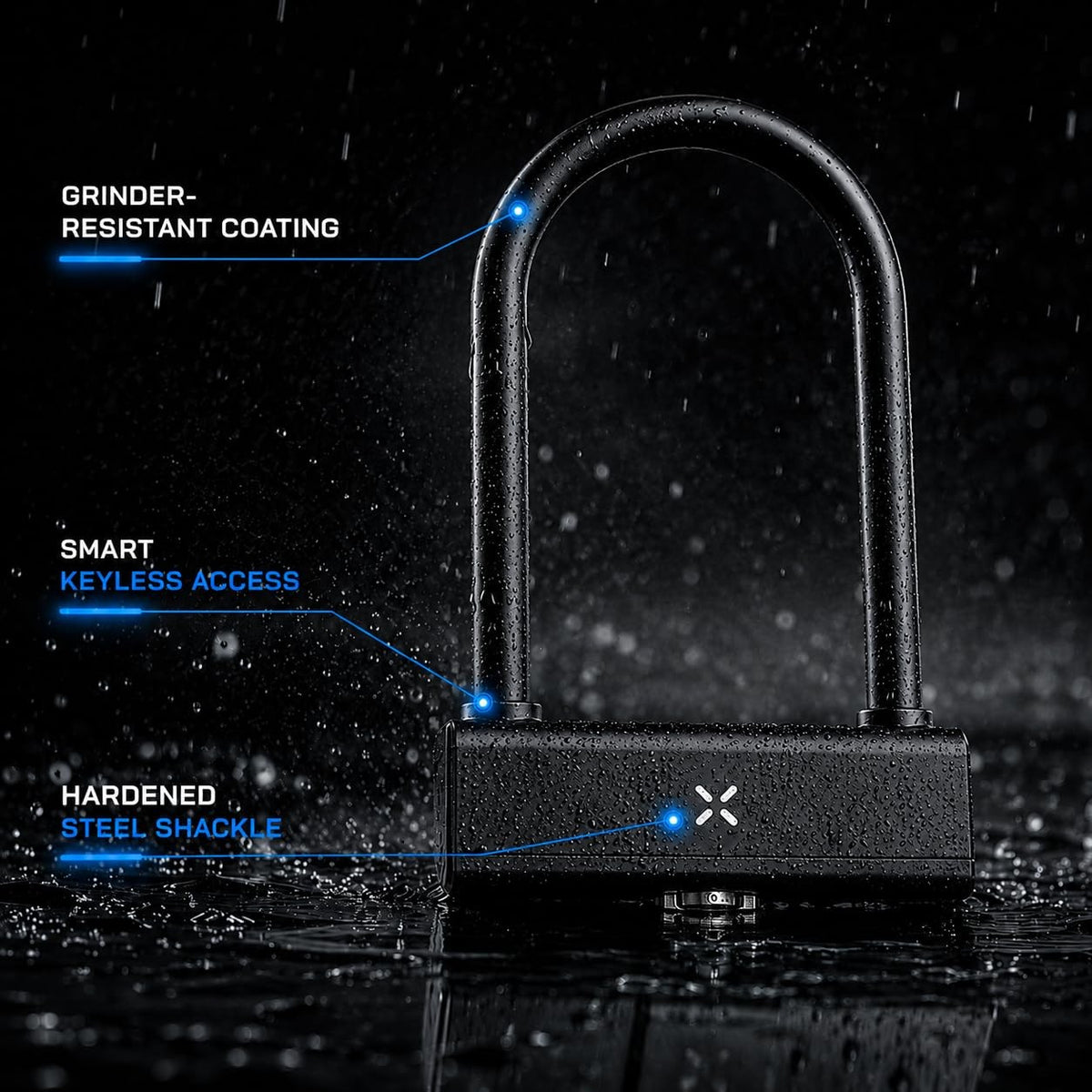 Black X Titan RockSolid Smart Shackle Lock, Bicycle, Motorcycle, Scooter or Bike 6