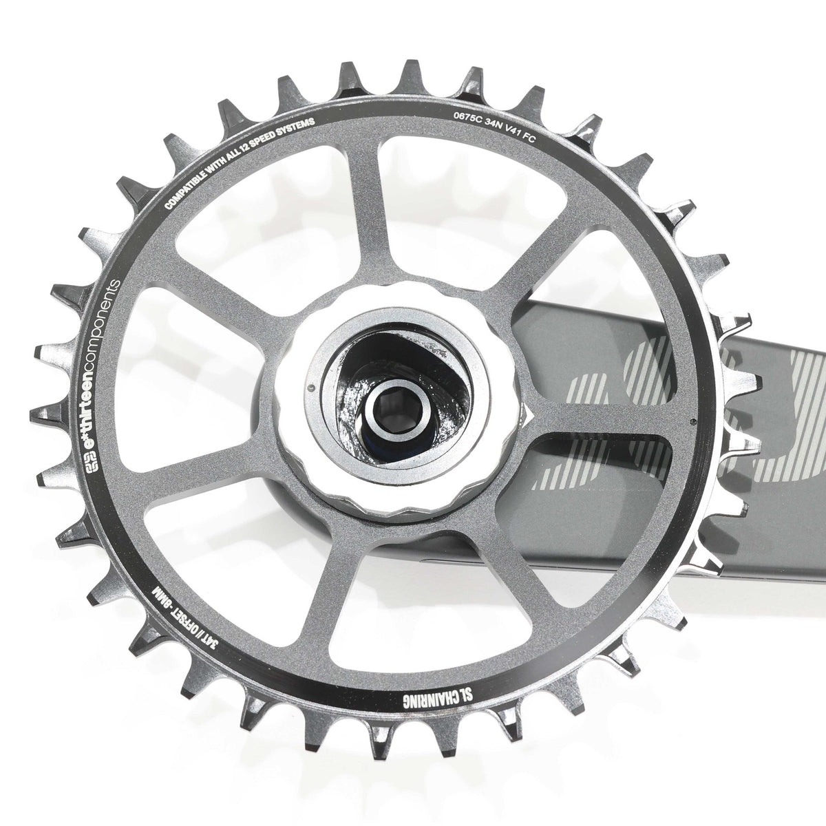 e*thirteen TRS Race Carbon MTB Crankset, 175mm, 34T, Boost, Gen 4, 52mm Chainlin 4