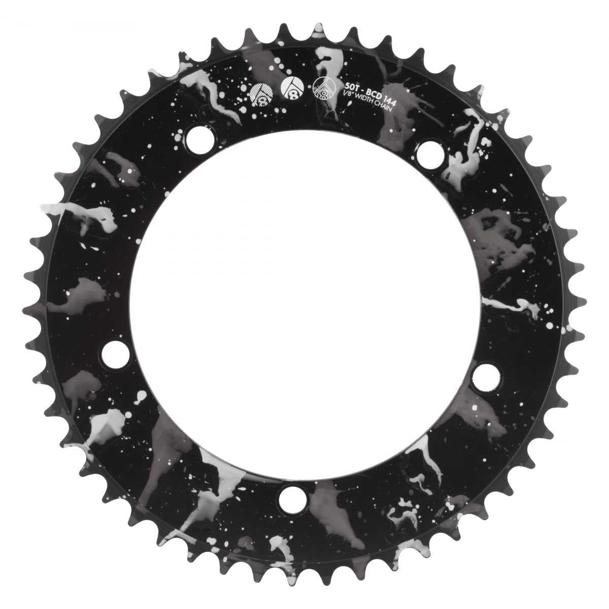 Origin8 Splat Track Chainring 50T 144mm 5-Bolt Black 1