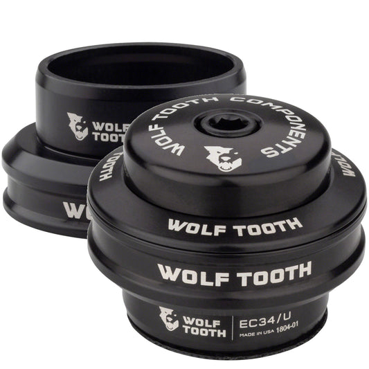 Wolf Tooth Performance EC34 External Cup Headset Bundle Black Upper Lower 1