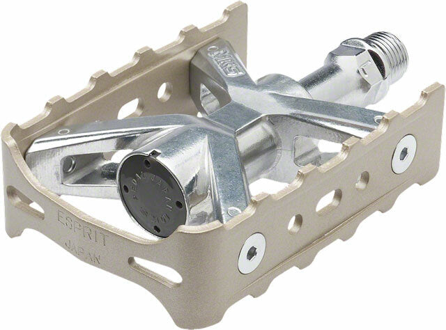 MKS Esprit Mountain Pedals 9/16 Toe Clip Compatible Alloy Silver 1