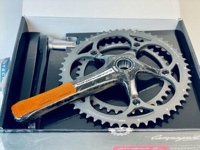 NOS Campagnolo Athena Carbon 11-Speed Ultra Torque Crankset 175mm 53/39t Road 1