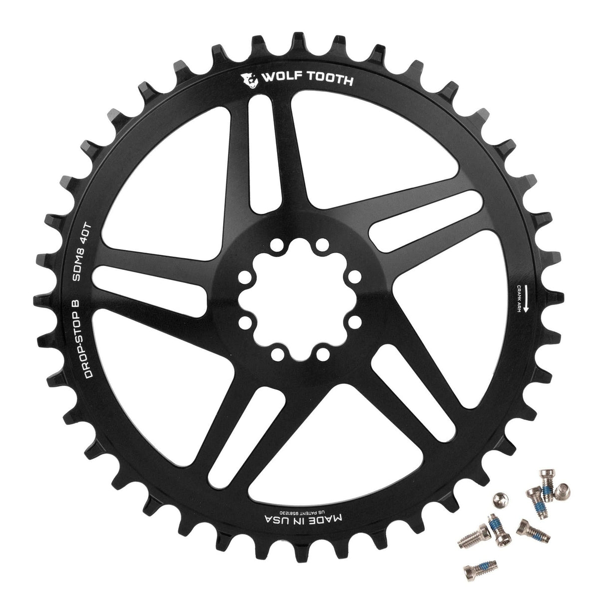 Wolf Tooth Direct Mount Chainring 38T Drop-Stop B for SRAM 8-Bolt Cranksets, 6mm 2