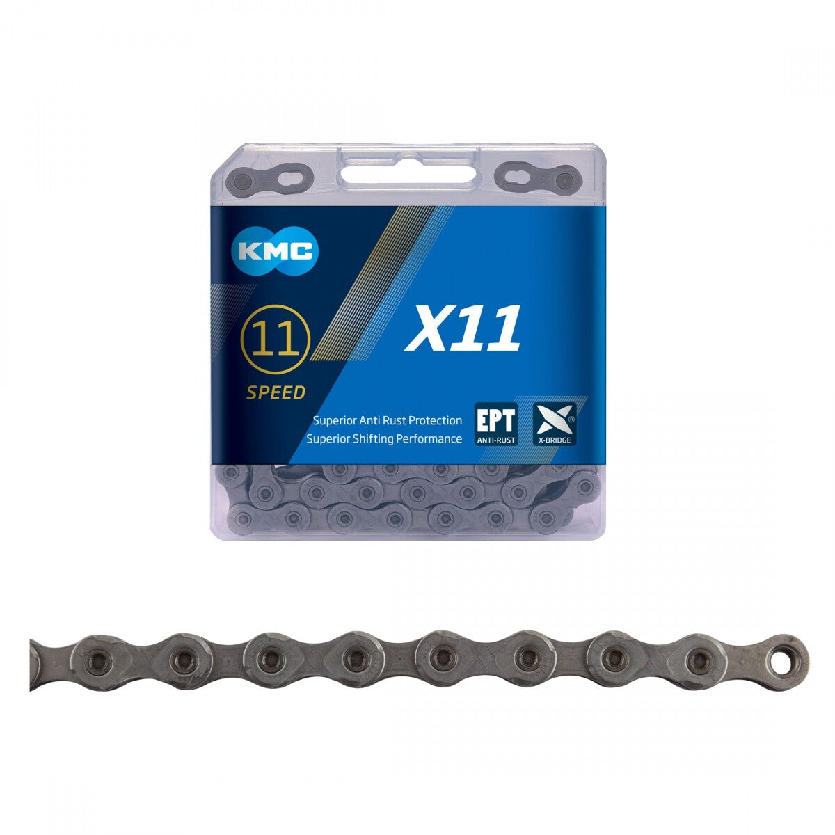 KMC e11 Turbo EPT eBike Chain 126 Links Gray Anti-Rust EcoPro Teq Coated 1
