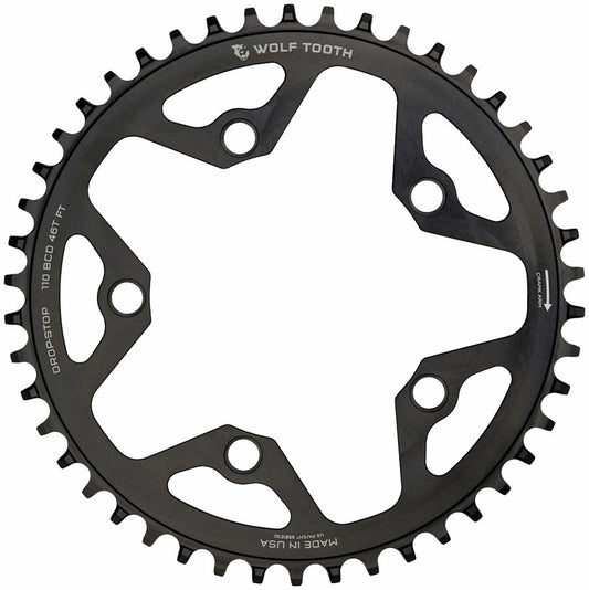Wolf Tooth Components 5x110BCD CX/Road (Flat Top) Chainring, 42T - Blk 1