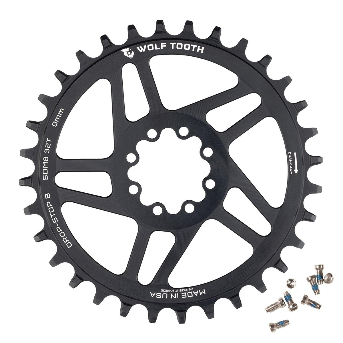 Wolf Tooth Direct Mount Chainring 28T Drop-Stop B for SRAM 8-Bolt Cranksets 3mm 4