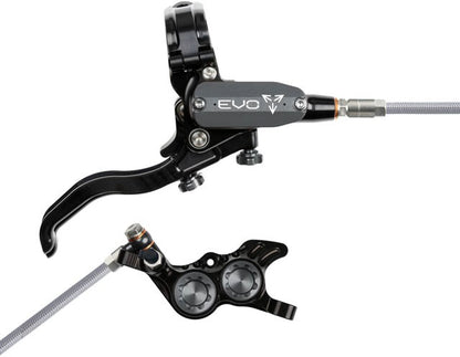 Hope EVO GR4 Disc Brake/Lever Right Post 4-Piston Braided Black/Smoke 1
