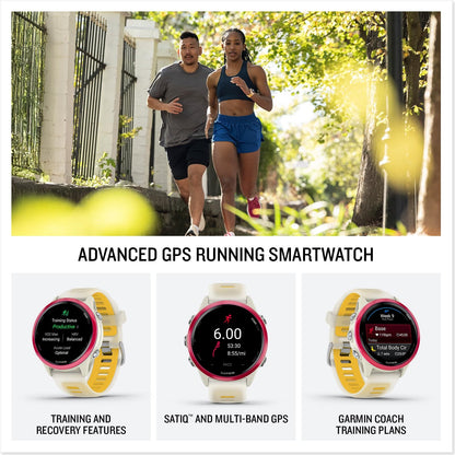 Garmin Forerunner 570 Watch 42mm Bone/Translucent Mango Silicone 2