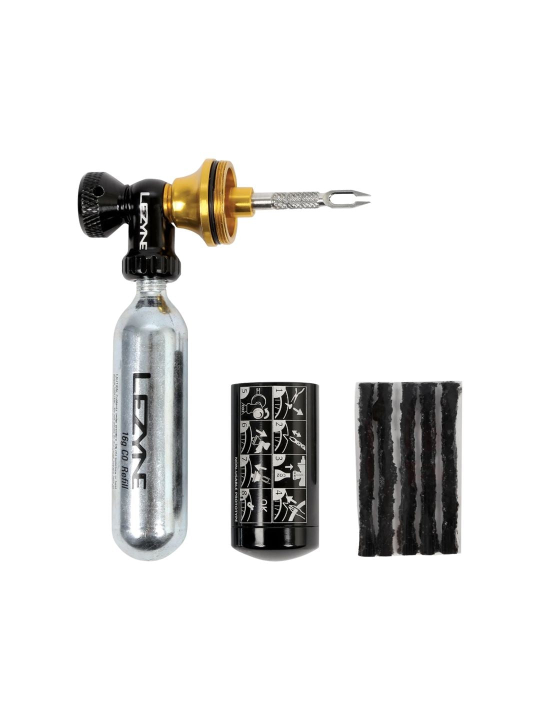 Lezyne Tubeless CO₂ Blaster Inflator/Repair Kit One size Black/Gold 2