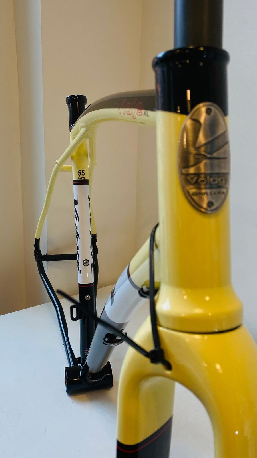 Volagi Viaje XL Cream Cr-Mo Frame & Full Carbon Fork 55cm BB386EVO 4