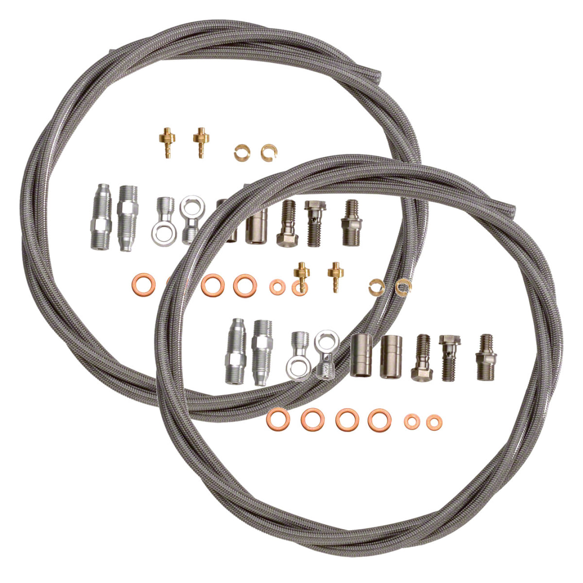 2 Pack Hope Braided Stainless Hose Kit by Goodridge with Fittings Length 1600mm 1