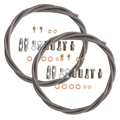 2 Pack Hope Braided Stainless Hose Kit by Goodridge with Fittings Length 1600mm 1