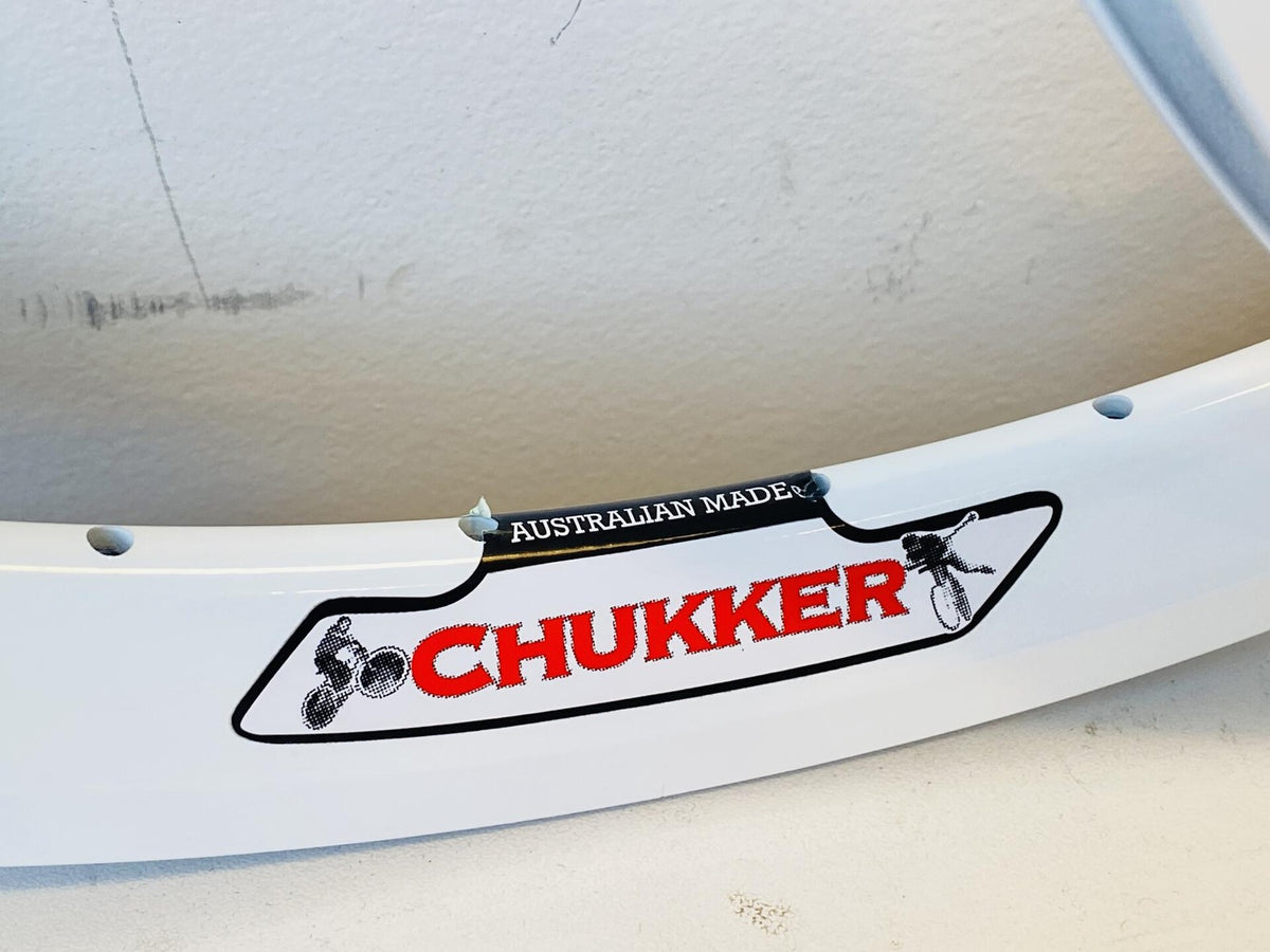 Velocity Chukker 700c Rim Set 48h White NMSW - Made in Australia 3