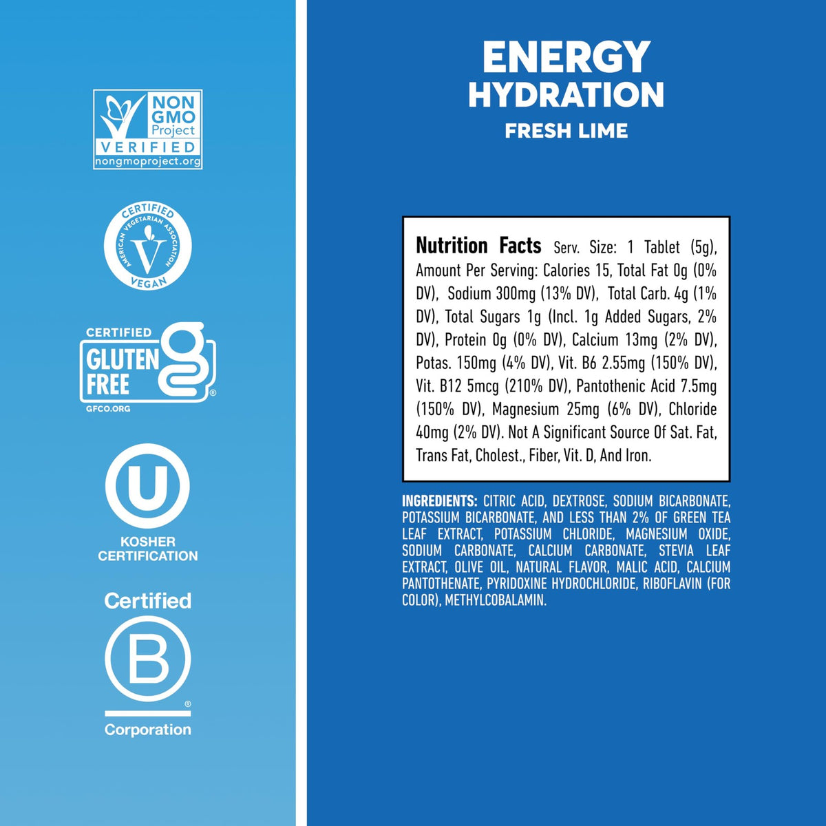 Nuun Energy Caffeine + B Vitamins, Electrolyte Hydration Tablets with Caffeine 5