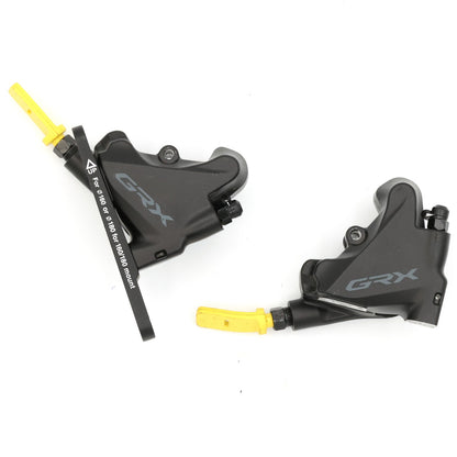 Shimano GRX BR-RX400 Hydraulic Disc Brake Calipers Pair Flat Mount w/ Adapter 1