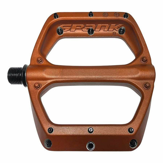 Spank Spoon DC, Platform Pedals, Body: Aluminum, Spindle: Cr-Mo, 9/16'', Orange 1