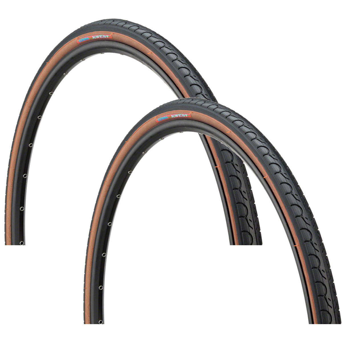 Pack of 2 Kenda Kwest Tire 700 x 35 Clincher Wire Black/Mocha Road Bike 1