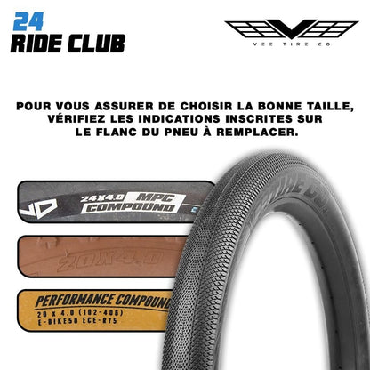 Vee Tire Co Trooper Fat Bike 20x4.0 Black WIRE/26 ENDURO/OVER RIDE E50 E-Bike 4