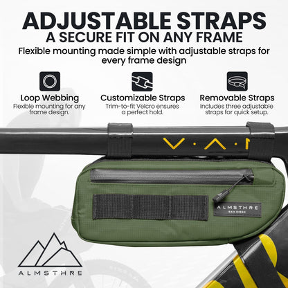 ALMSTHRE Compact Bike Frame Bag, Weather-Resistant, Hunter Green 3