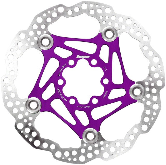 Hope Floating Disc Brake Rotor - 160mm, 6-Bolt, Purple 1