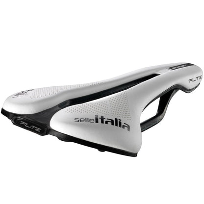 Selle Italia Flite Boost SuperFlow CRB Saddle, S3, Carbon, FibraTek, White LTD 1