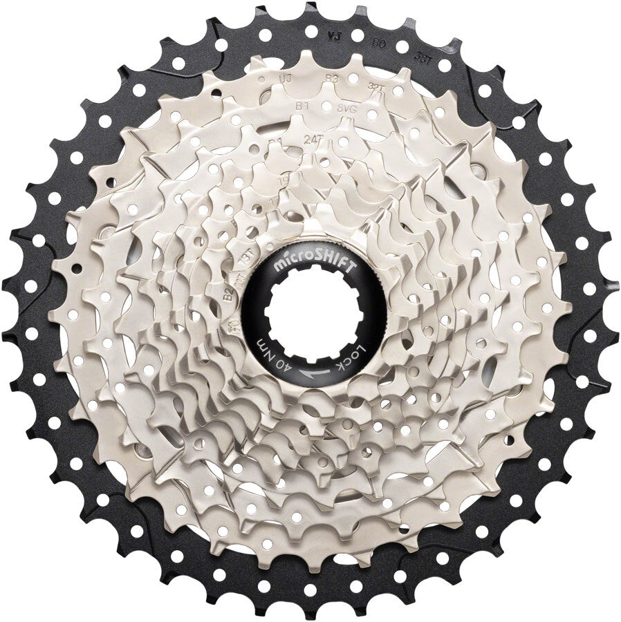 microSHIFT Sword Cassette - 10-Speed 11-38t Alloy Spider Satin Nickel 1