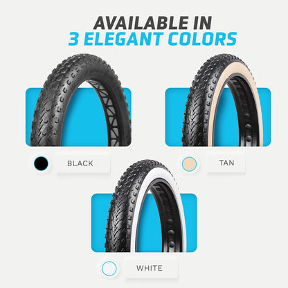 Vee Tires Mission Command E-Bike Tire 20x4.0 Black/Tan OverRide E50 Rated 8