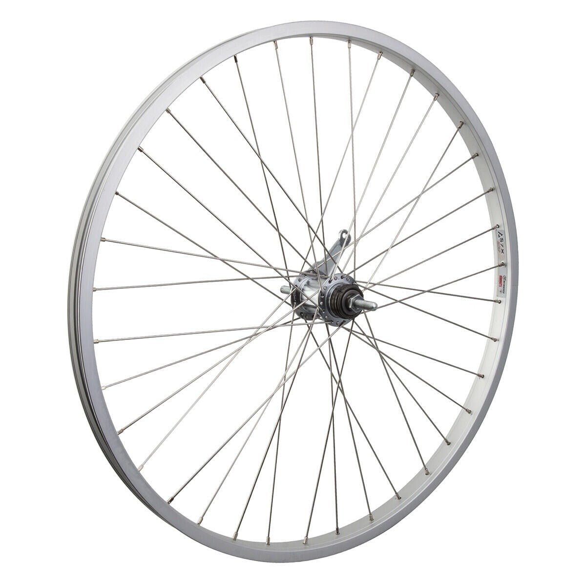 WEI AS7X Rear Coaster Brake Wheel 26x1.75 Alloy Silver 3/8" Axle w/ Trim Kit 1