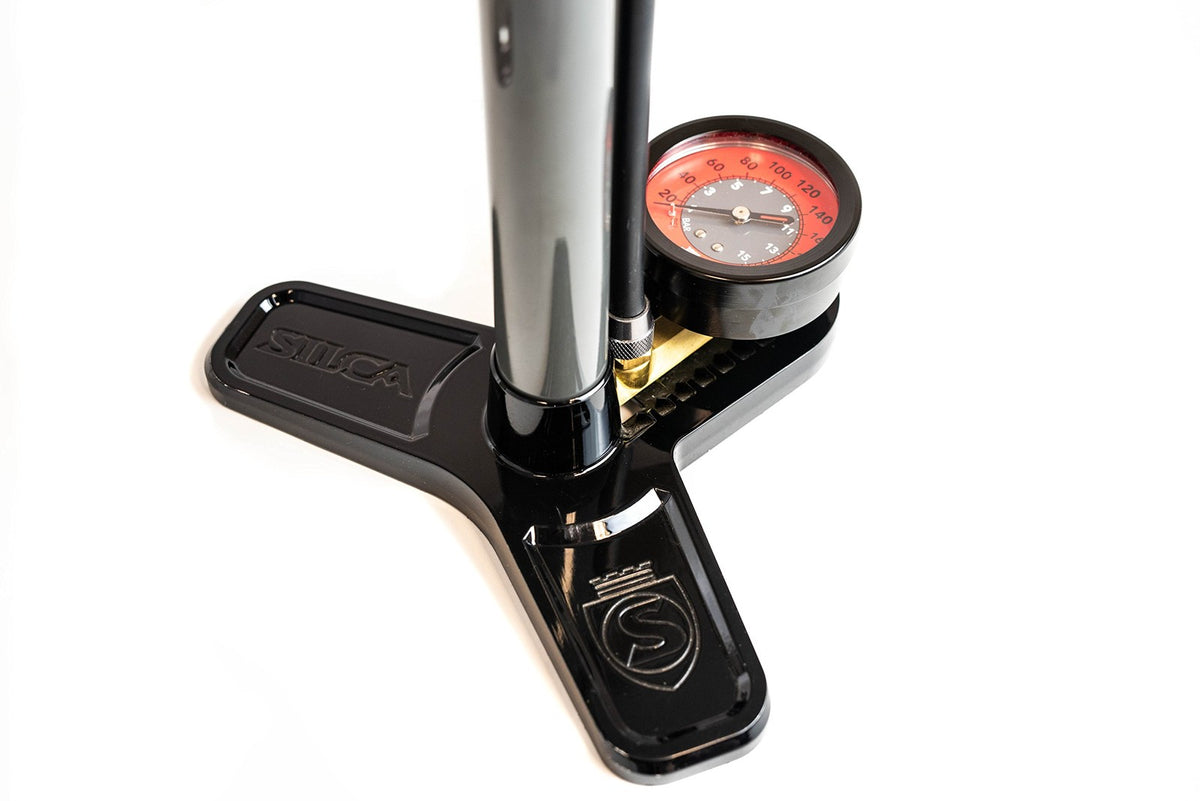 SILCA Pista Plus Bike Floor Pump with Steel Barrel, Wood Handle, 120psi 3