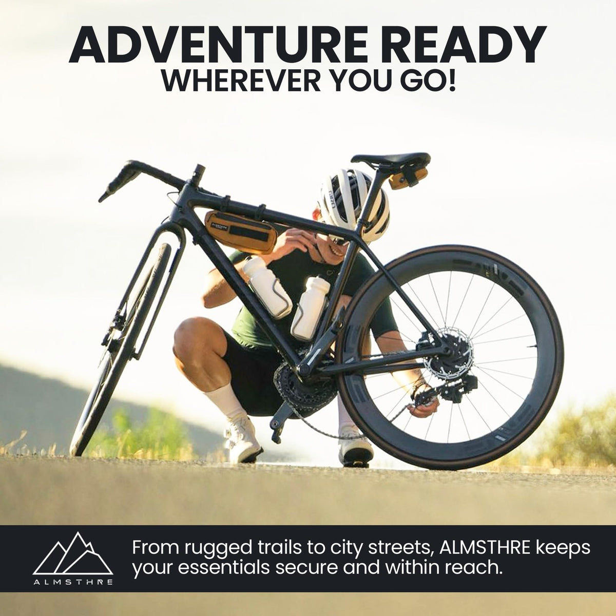 ALMSTHRE Compact Bike Frame Bag, Weather-Resistant, California Gold 4