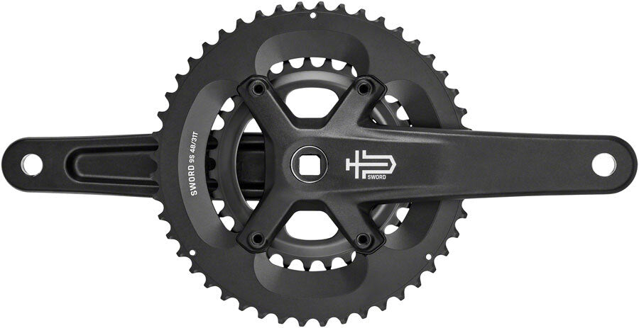 microSHIFT Sword Black 2x Crankset - 165mm 9-Speed 48/31t 110/80 Asym BCD JIS 1