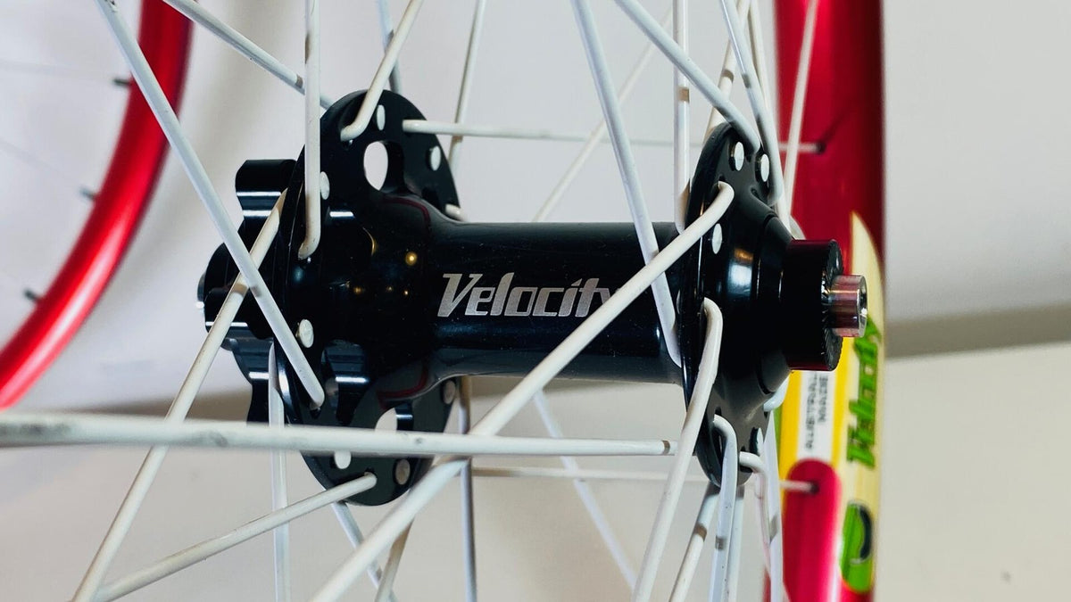Velocity P-35 650b Gravel/MTB Disc Wheelset 32h 8-10 Speed 100/135 - Red 7