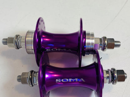 NOS SOMA Somax 36h Track Hub Set 100/120mm Fix / Free Sealed Bearings - Purple 4