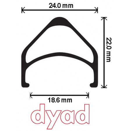 Velocity Dyad MSW 700c 32h Black Rim 18.6mm Inner Width Non-Tubeless 2
