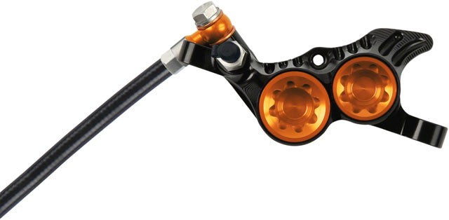 Hope Tech 4 V4 Disc Brake and Lever Set - Rear, Hydraulic, Post Mount, Orange 3