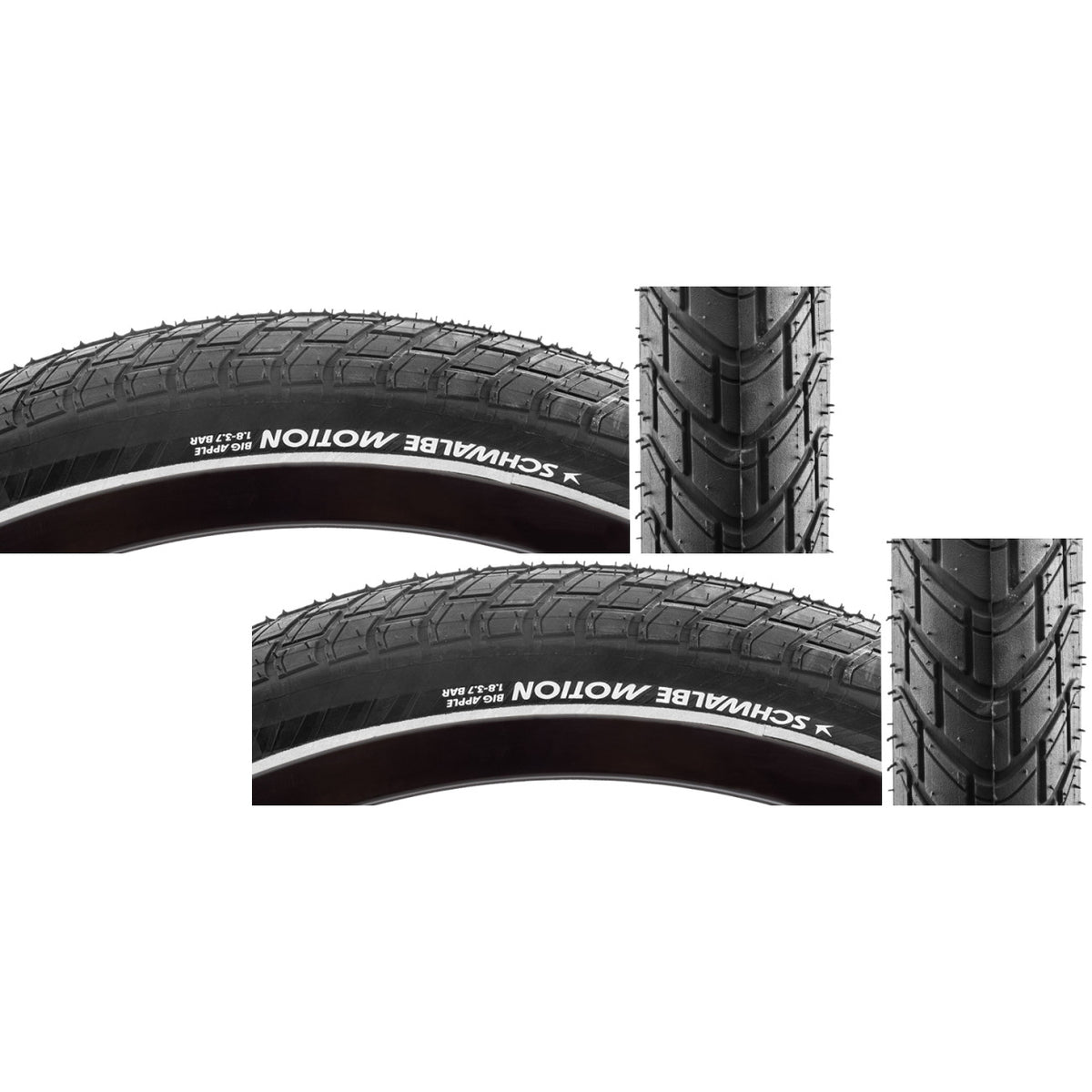 2x Schwalbe Motion Big Apple 20x2.15 E25 E-Bike Balloon Tires Wire Bead 1