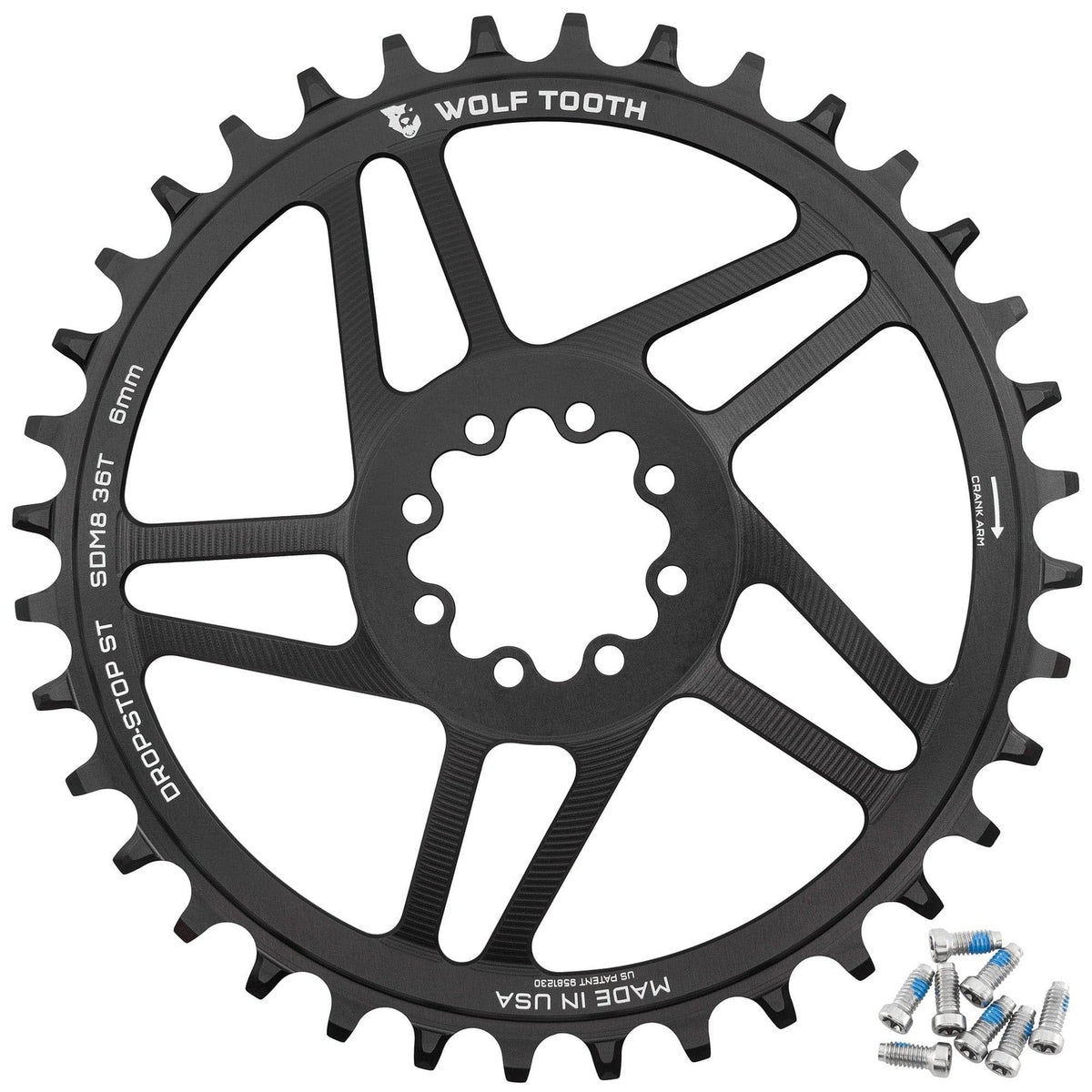 Wolf Tooth Direct Mount Chainring 28T Drop-Stop B for SRAM 8-Bolt Cranksets 3mm 6