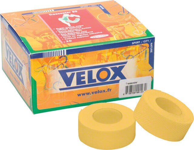 Velox Tressostar Yellow Cloth Handlebar Tape for Road Drop Bar: Box of Ten Rolls 1