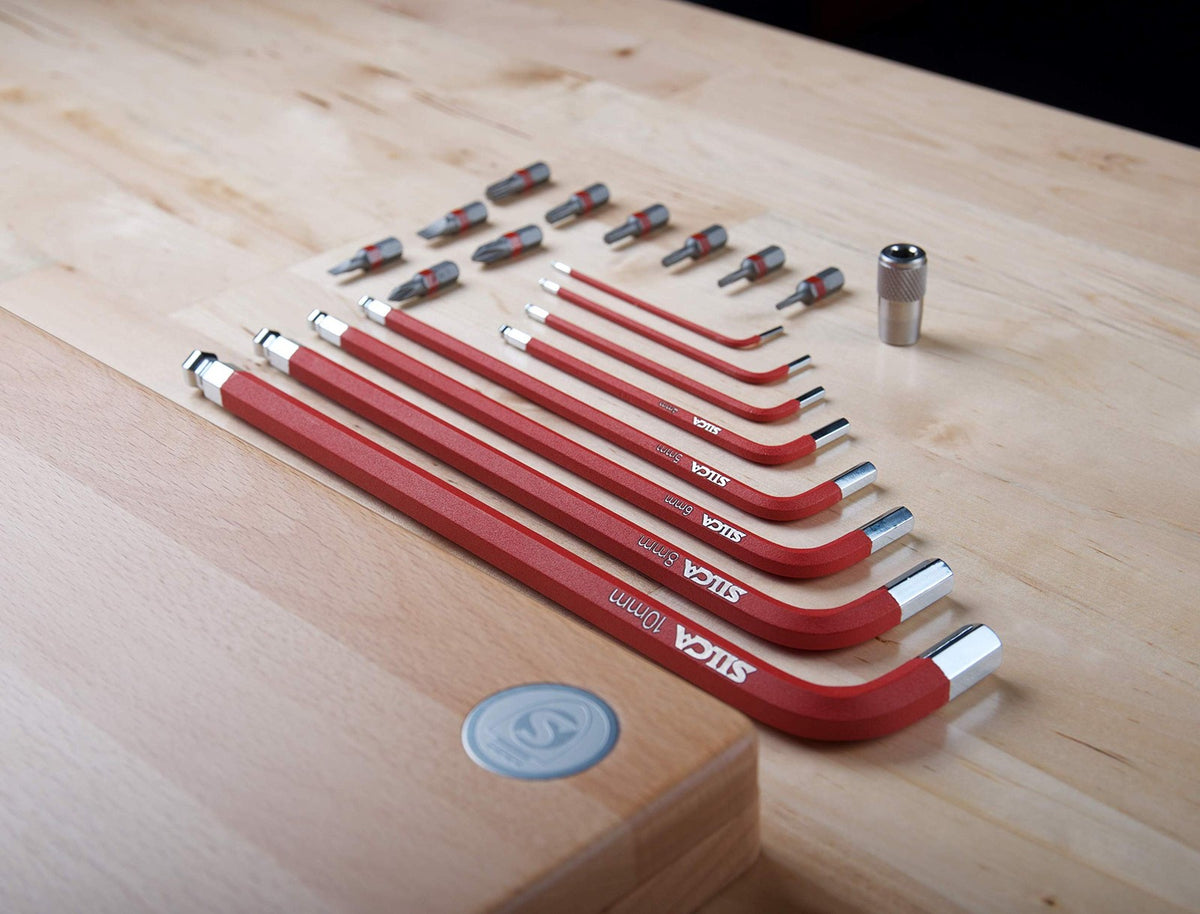 SILCA HX-ONE Home Essential Allen Key Set, L - Wrench Tool KIT, Wood Case 6