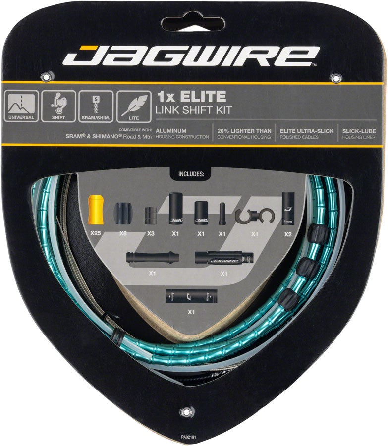 Jagwire 1x Elite Link Shift Cable Kit SRAM/Shimano Ultra-Slick Cables: Celeste 1