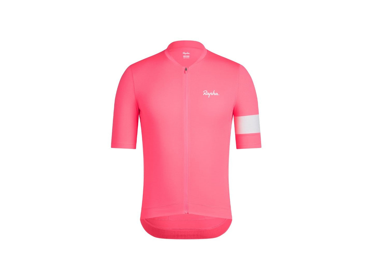Rapha Core Lightweight Cycling Jersey XL Visibility Pink/White 1